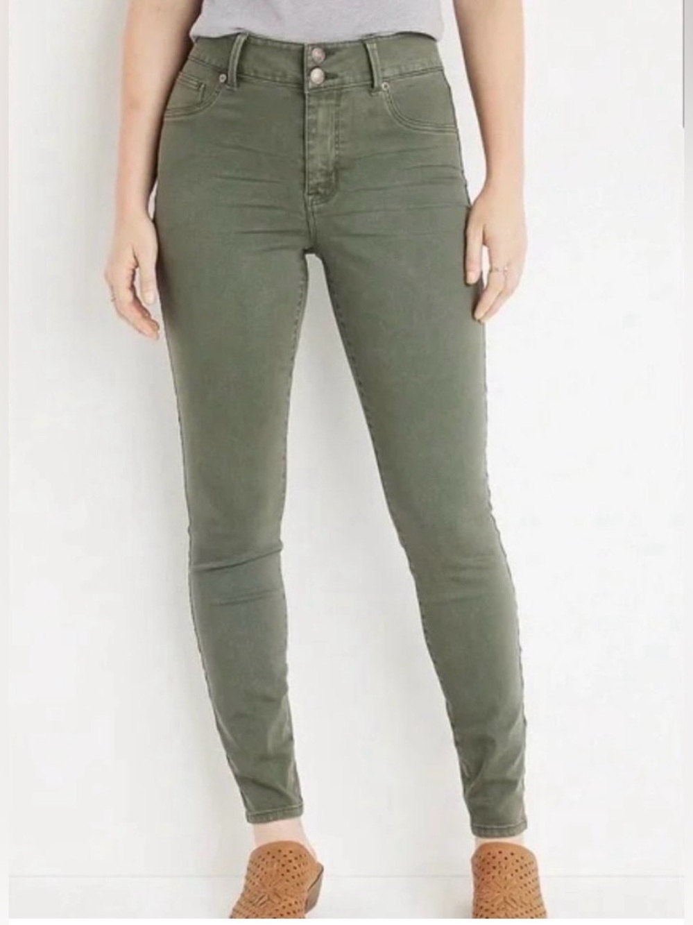 High-Rise Olive Green Women's jegging Skinny Jeans